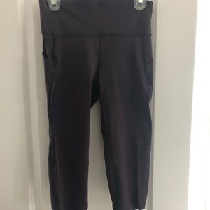 Lululemon cropped leggings with mesh cutouts